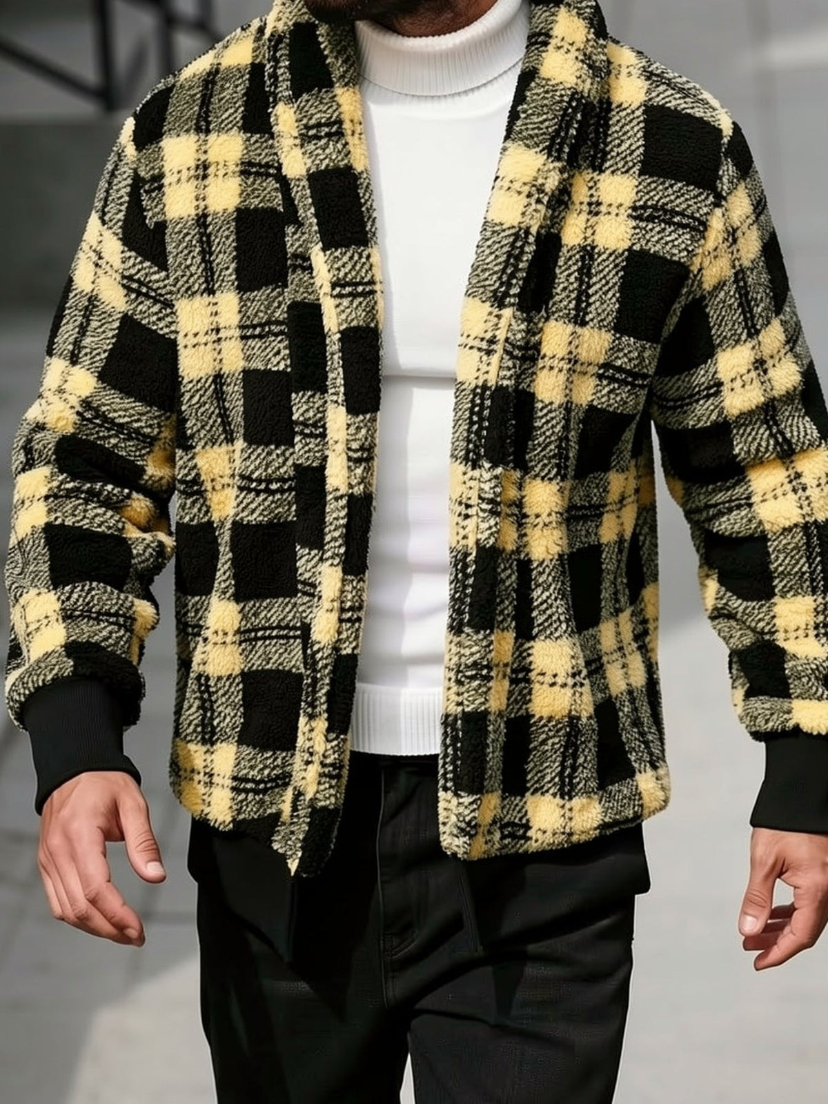 Veste Carreaux Unisexe Cosy – Motif Blanc & Gris Coupe Classique | Atlas Lumberjack Automne