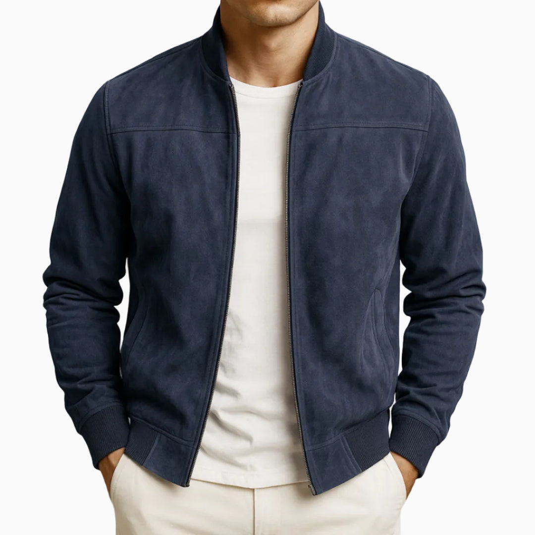 Veste Homme Bomber – Finition Suédine Zippée | Style Casual Chic
