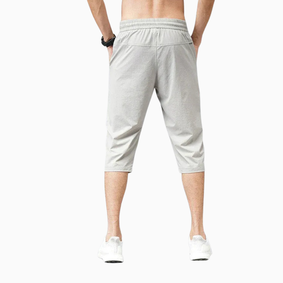Kai pantalon trois quarts homme taille élastique avec cordon style casual été