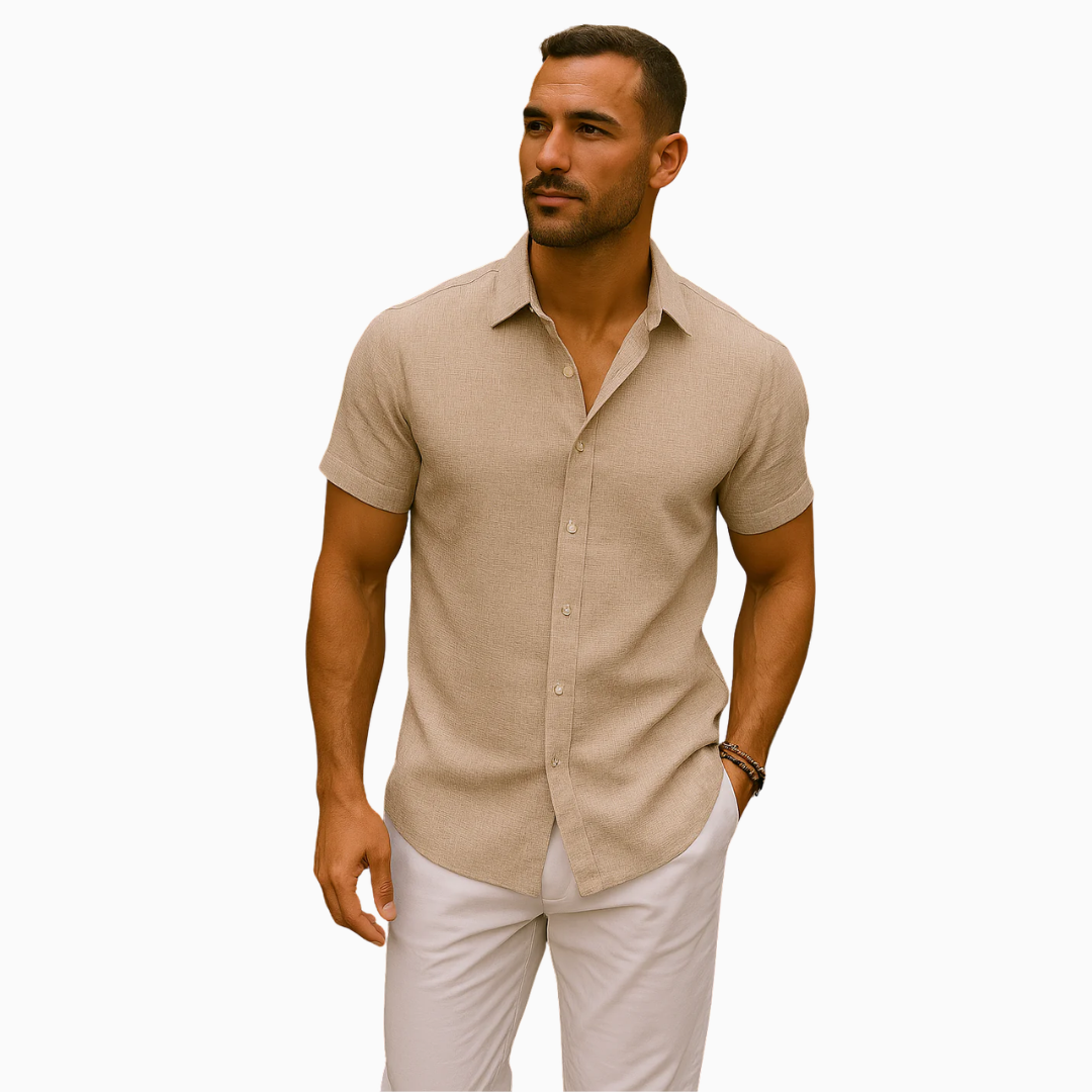 Blouse Homme Été – Manches Courtes Col Classique Légère | Style Casual & Estival