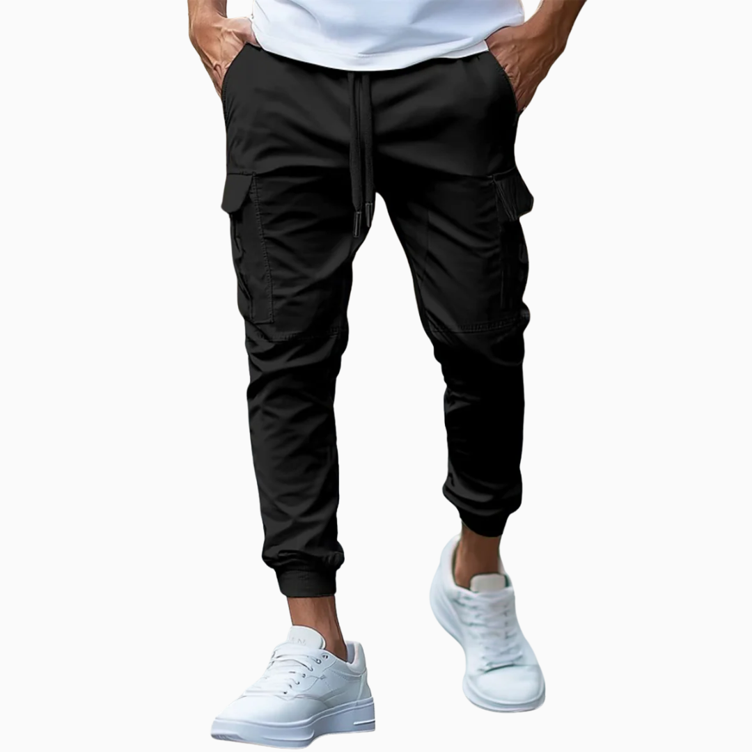 Luca pantalon cargo homme taille élastique coupe ajustée style casual