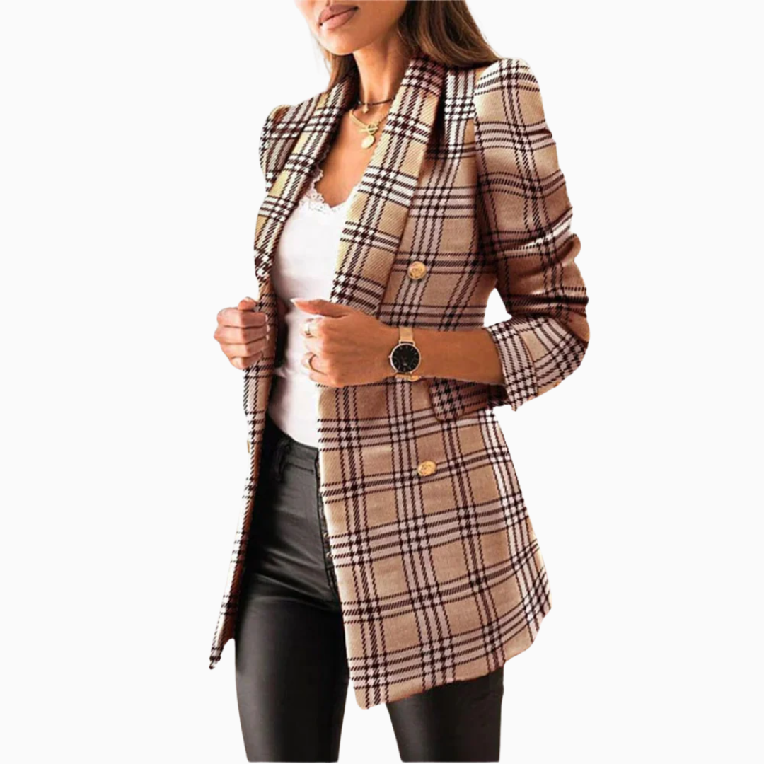 Mila | Blazer femme coupe longue boutonnée élégante style moderne