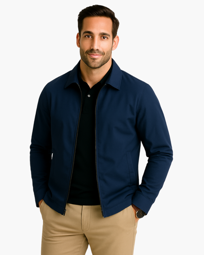 Veste homme zippée - coupe droite avec doublure discrète