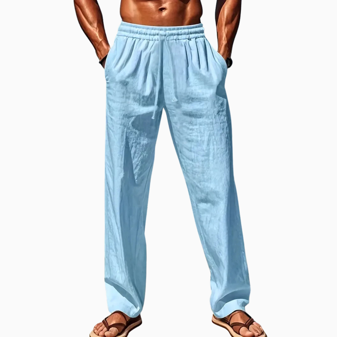 Pantalon Homme Large & Fluide – Taille Élastique Confortable | Élégance au Quotidien