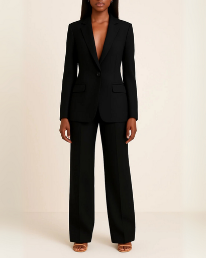 Tailleur femme blazer cintré - pantalon droit assorti