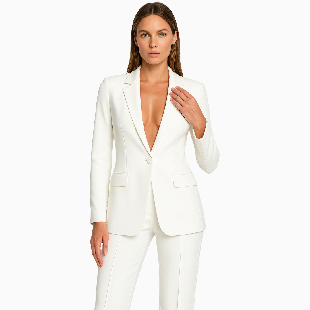 Ensemble Femme Blazer Cintré & Pantalon Large – Fermeture Boutonnée | Look Chic Garanti