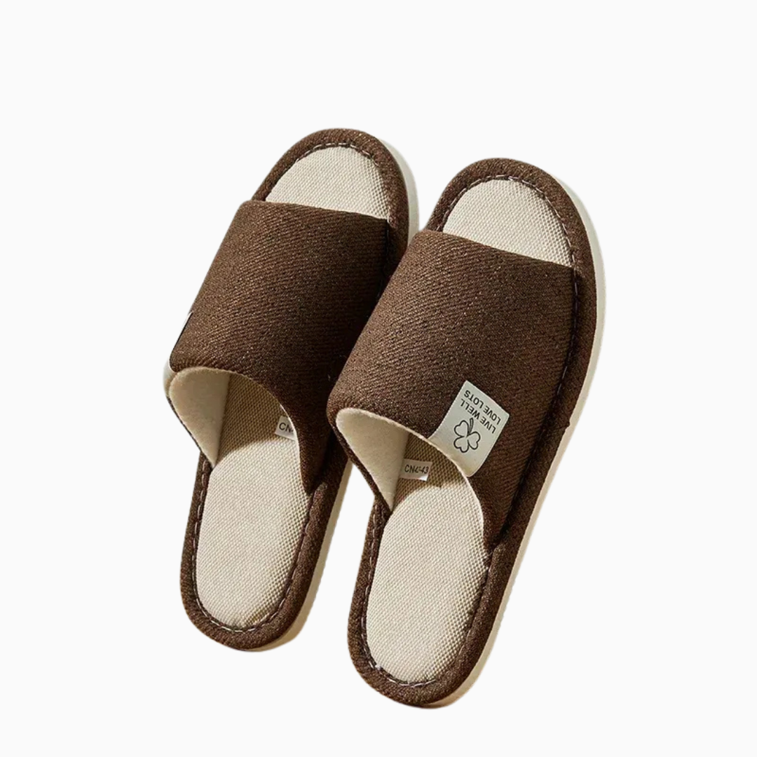 Chaussons ouverts homme textile respirant semelle souple confort maison