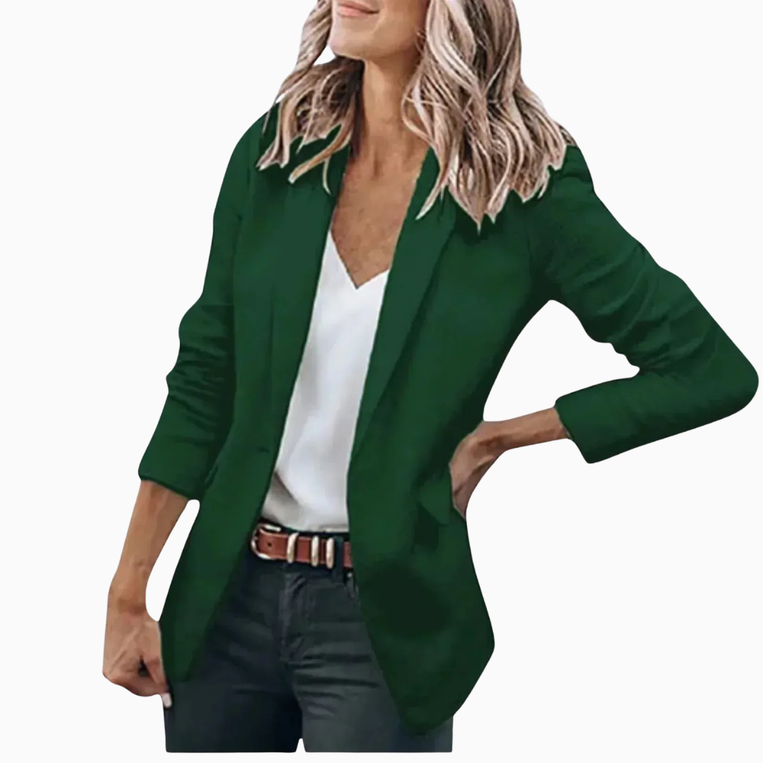 Blazer Femme Fluide Ouvert – Manches 3/4 Tissu Souple | Casual Élégant au Quotidien
