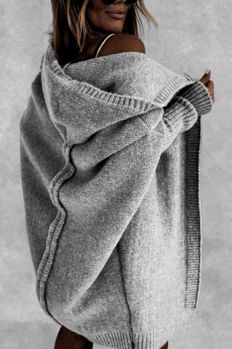 Cardigan Oversize Femme Capuche Maille Douce – Coupe Ample Confort | Nataly Edition Cosy