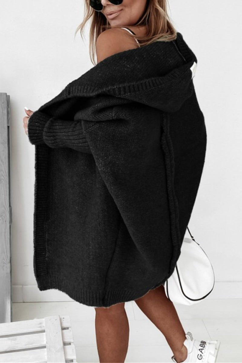 Cardigan Oversize Femme Capuche Maille Douce – Coupe Ample Confort | Nataly Edition Cosy