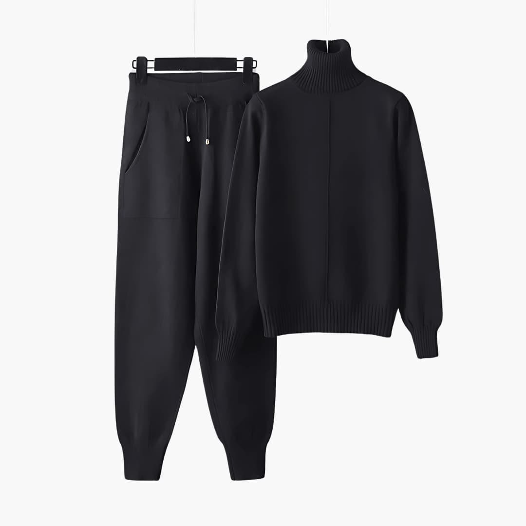 Ensemble Col Roulé Côtelé Femme – Pull & Pantalon Taille Unique | Lainey Loungewear Hiver