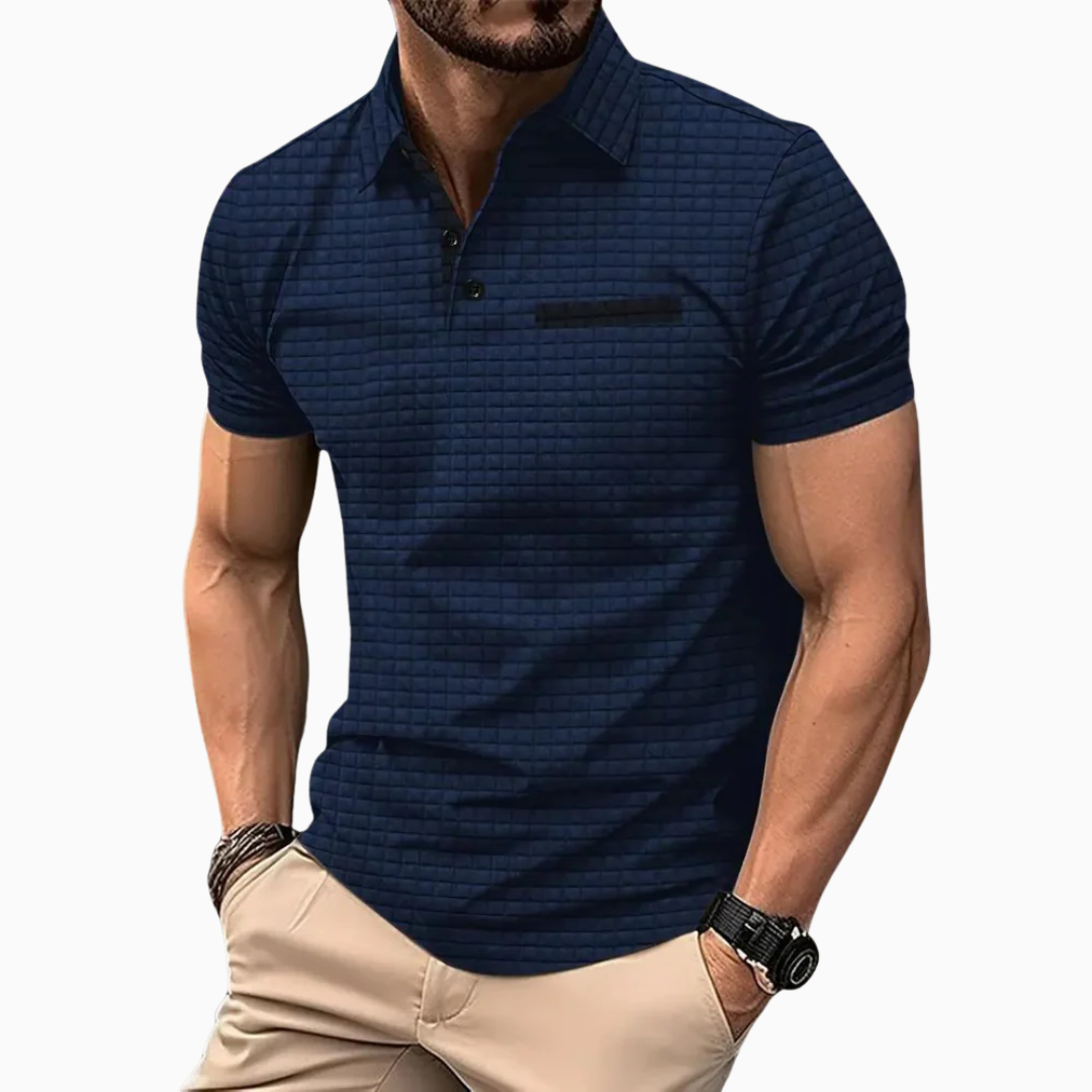 Emiliano polo homme manches courtes motif discret style élégant