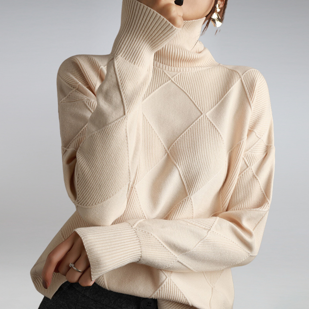 Pull Femme Col Roulé – Maille Douce Manches Longues | Style Tendance & Confort Hiver