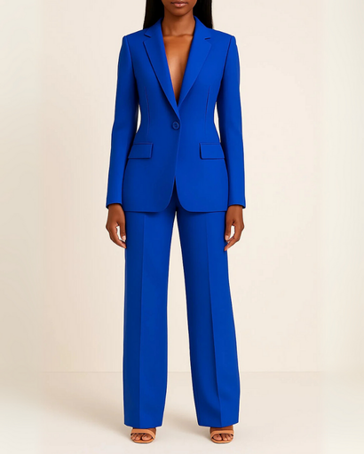 Tailleur femme blazer cintré - pantalon droit assorti
