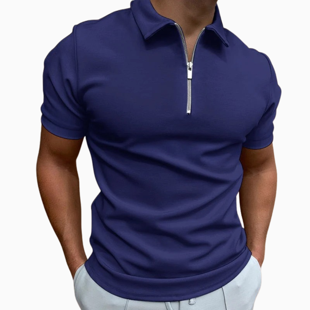 Polo Homme Col Zippé – Manches Courtes Coupe Moderne | Style Casual Chic Estival