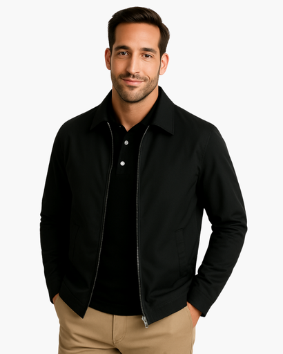 Veste homme zippée - coupe droite avec doublure discrète