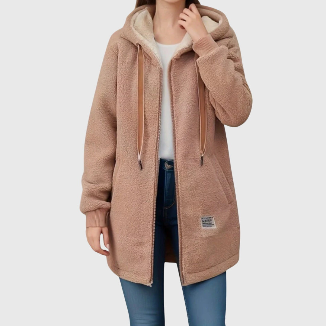 Manteau polaire à capuche pour femme