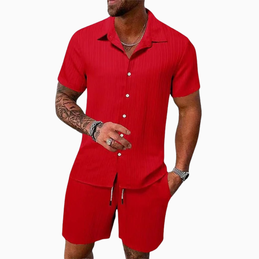Ravio | Ensemble homme été côtelé élégant et confortable