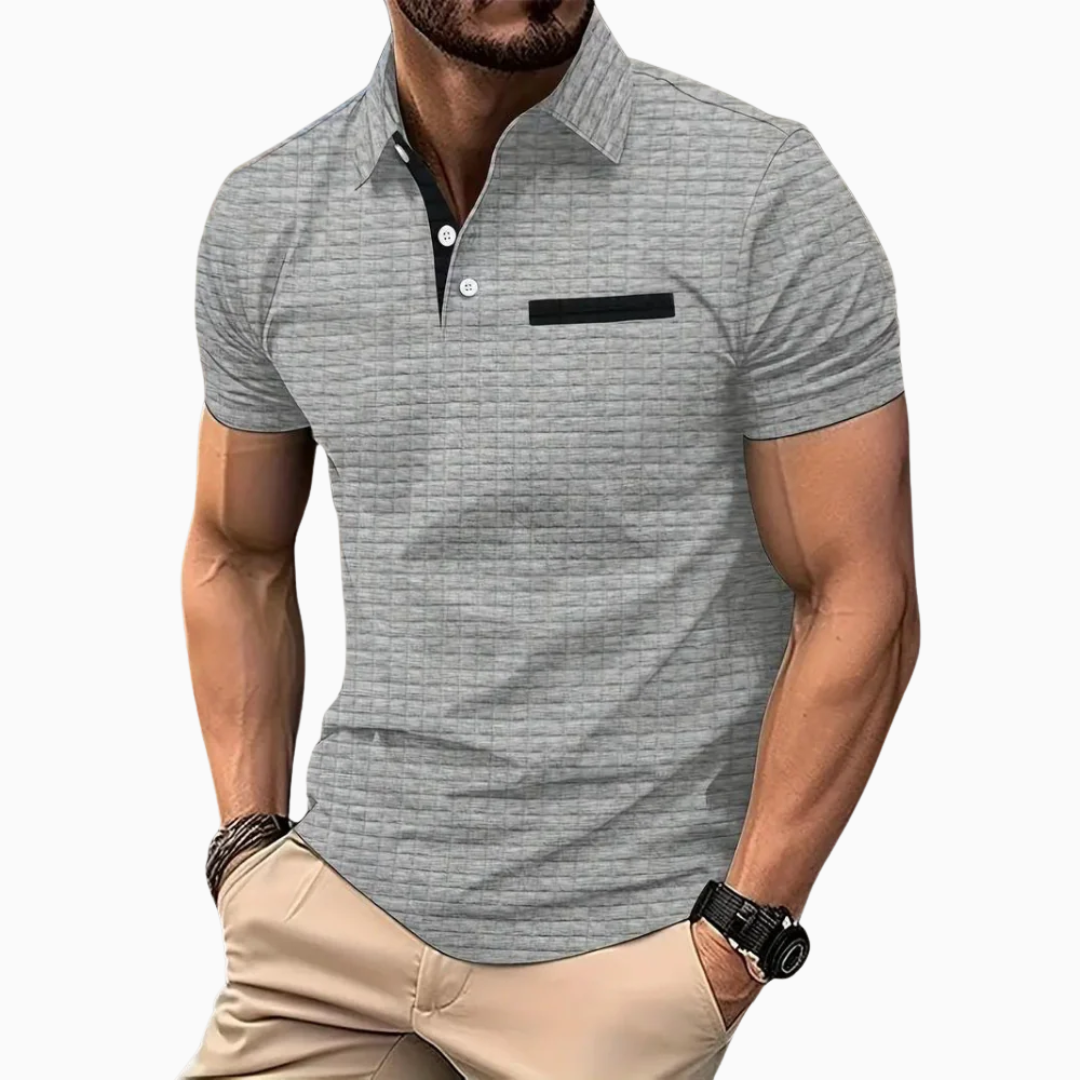 Emiliano polo homme manches courtes motif discret style élégant