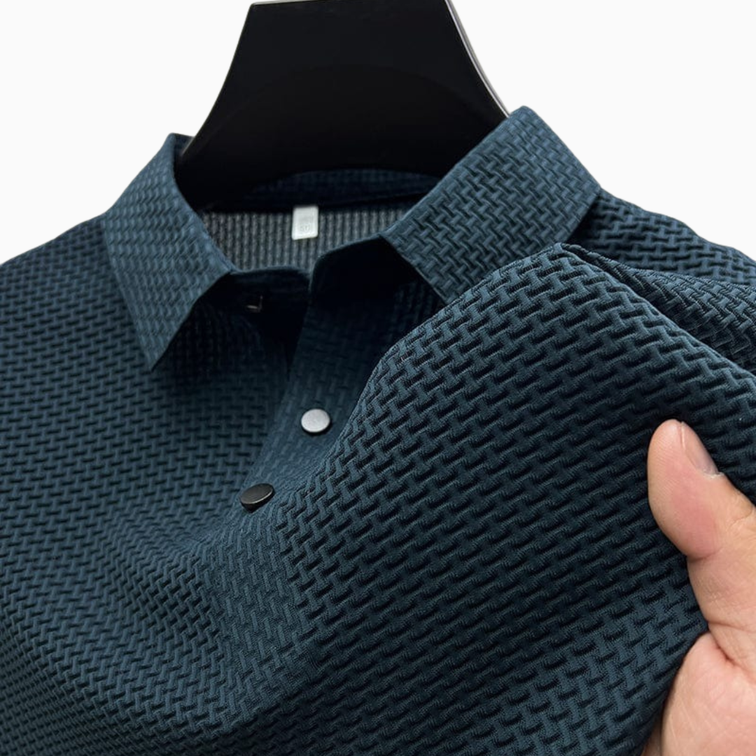 Polo Homme Texturé – Maille Respirante Coupe Moderne | Élégant & Raffiné
