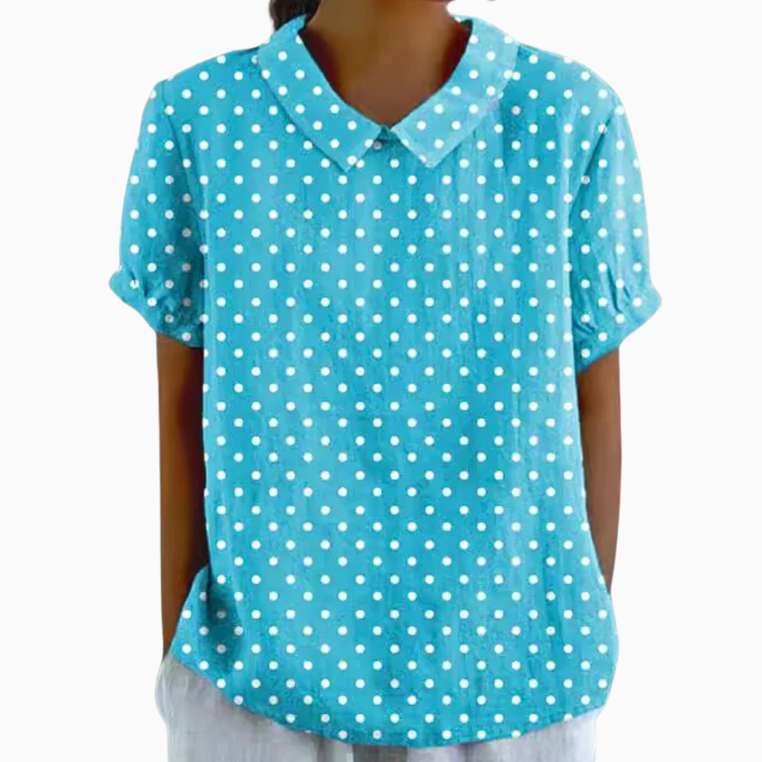 Blouse Femme Imprimé Floral – Manches Courtes Col Classique | Fraîche & Estivale