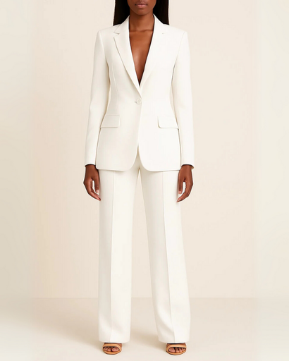 Tailleur femme blazer cintré - pantalon droit assorti