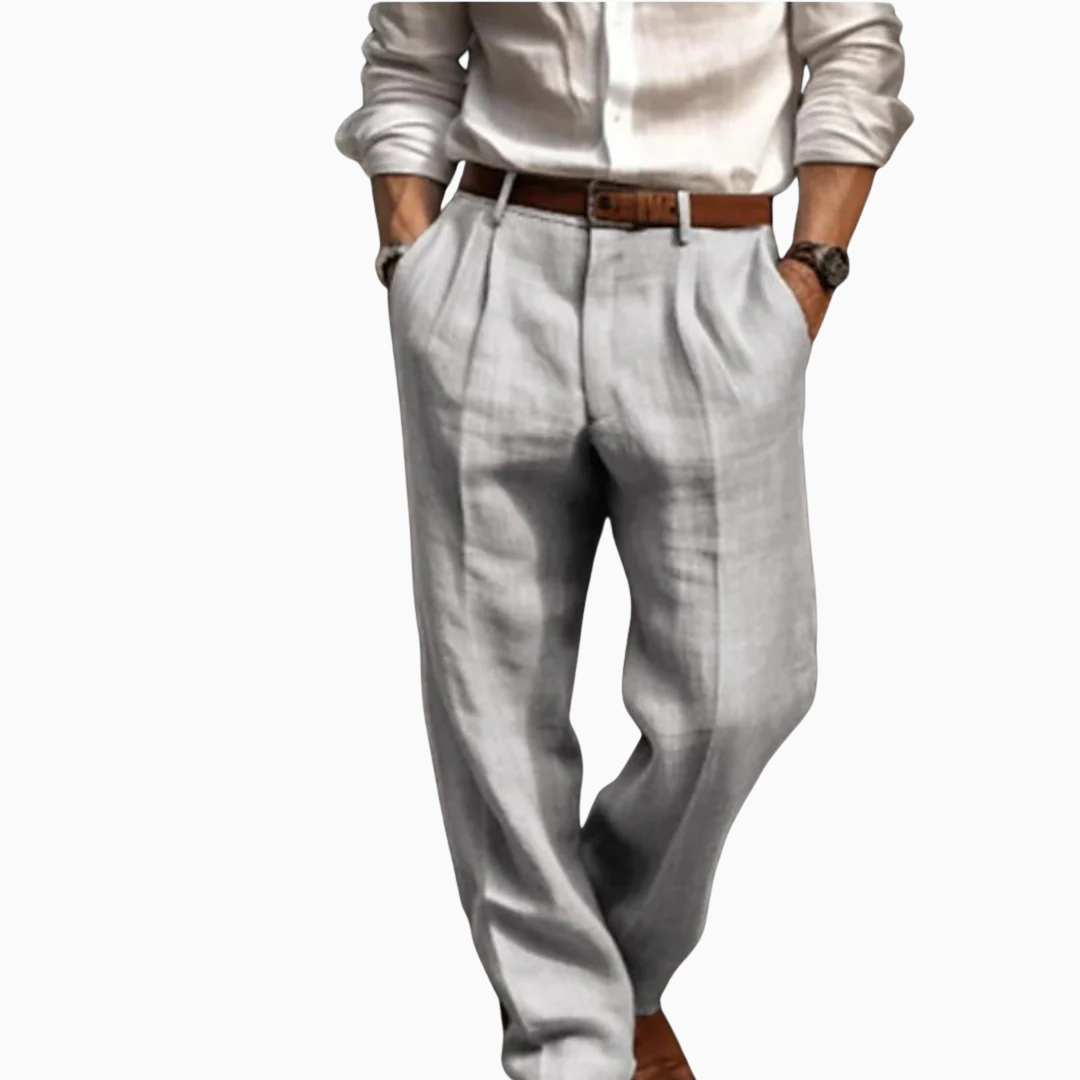 Julian pantalon homme confortable coupe droite avec plis style habillé