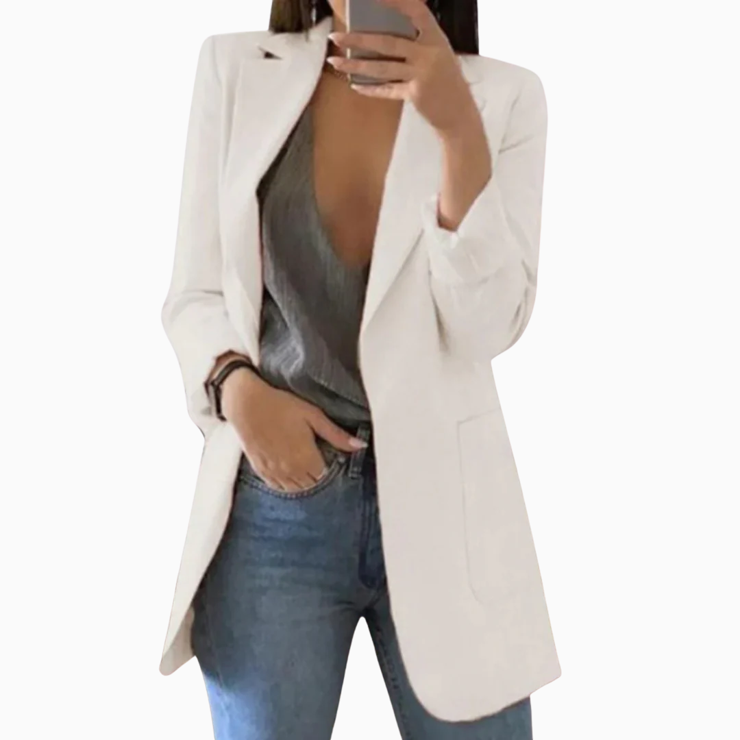 Chiara | Blazer femme coupe longue fluide et élégante pour un style quotidien