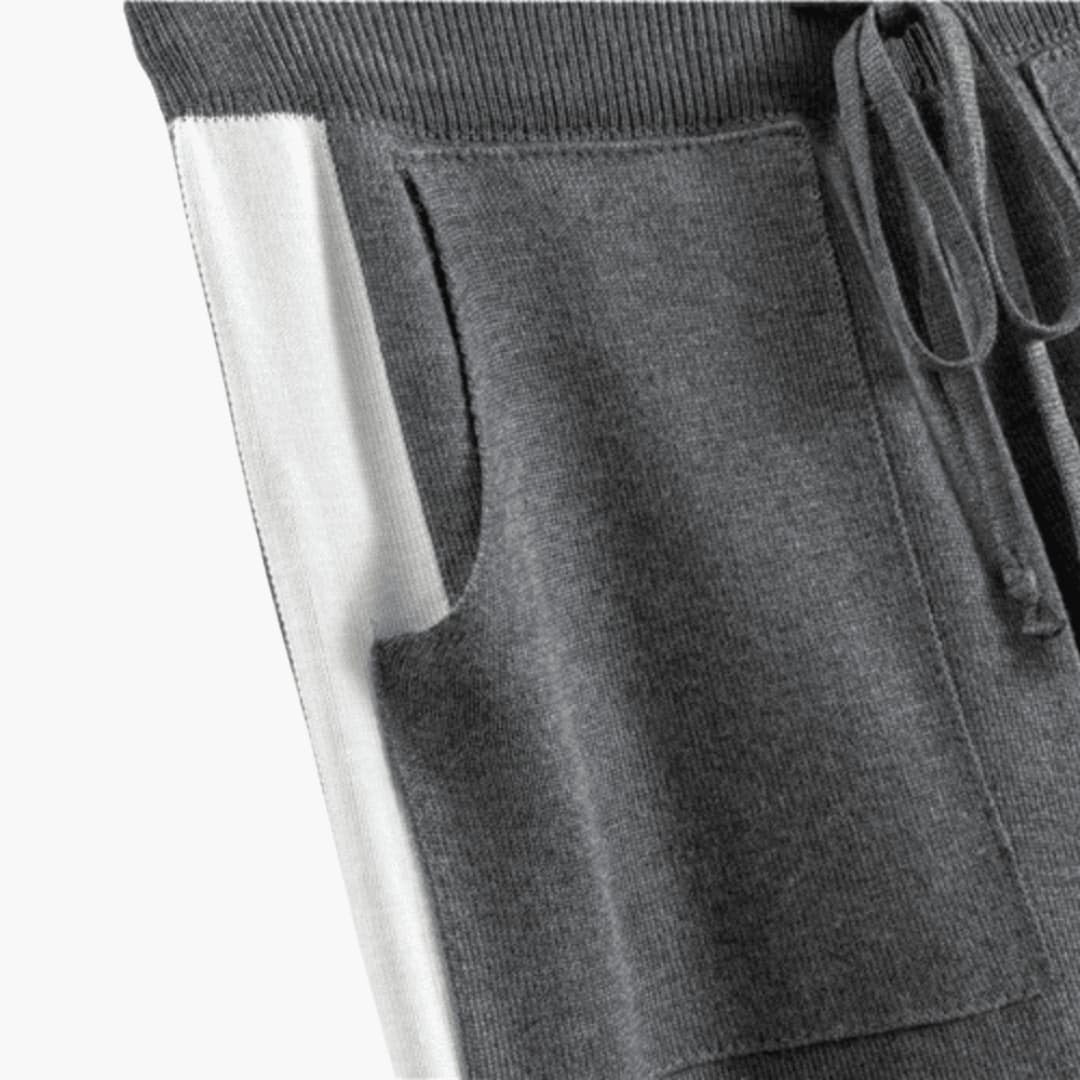 Ensemble Deux Pièces Femme Maille Lisérés Contrastés – Pull & Pantalon | Stella Hiver