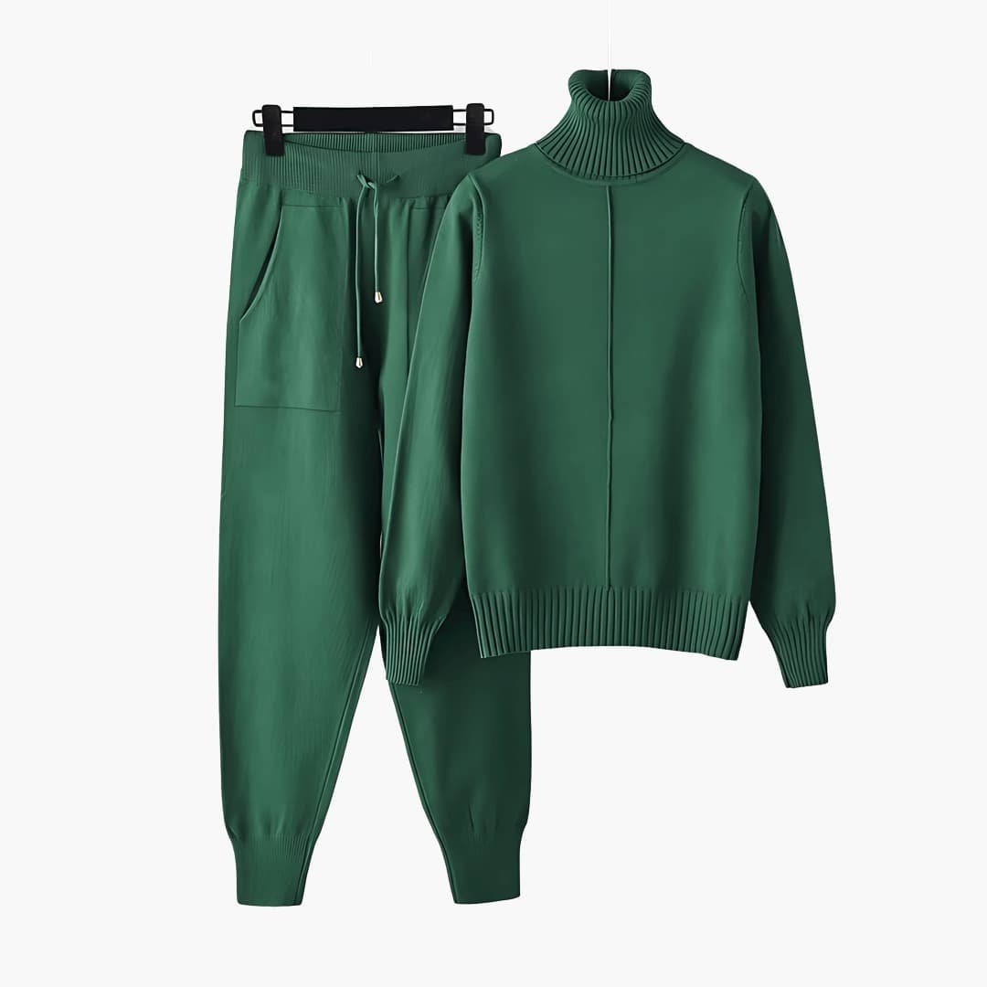 Ensemble Col Roulé Côtelé Femme – Pull & Pantalon Taille Unique | Lainey Loungewear Hiver