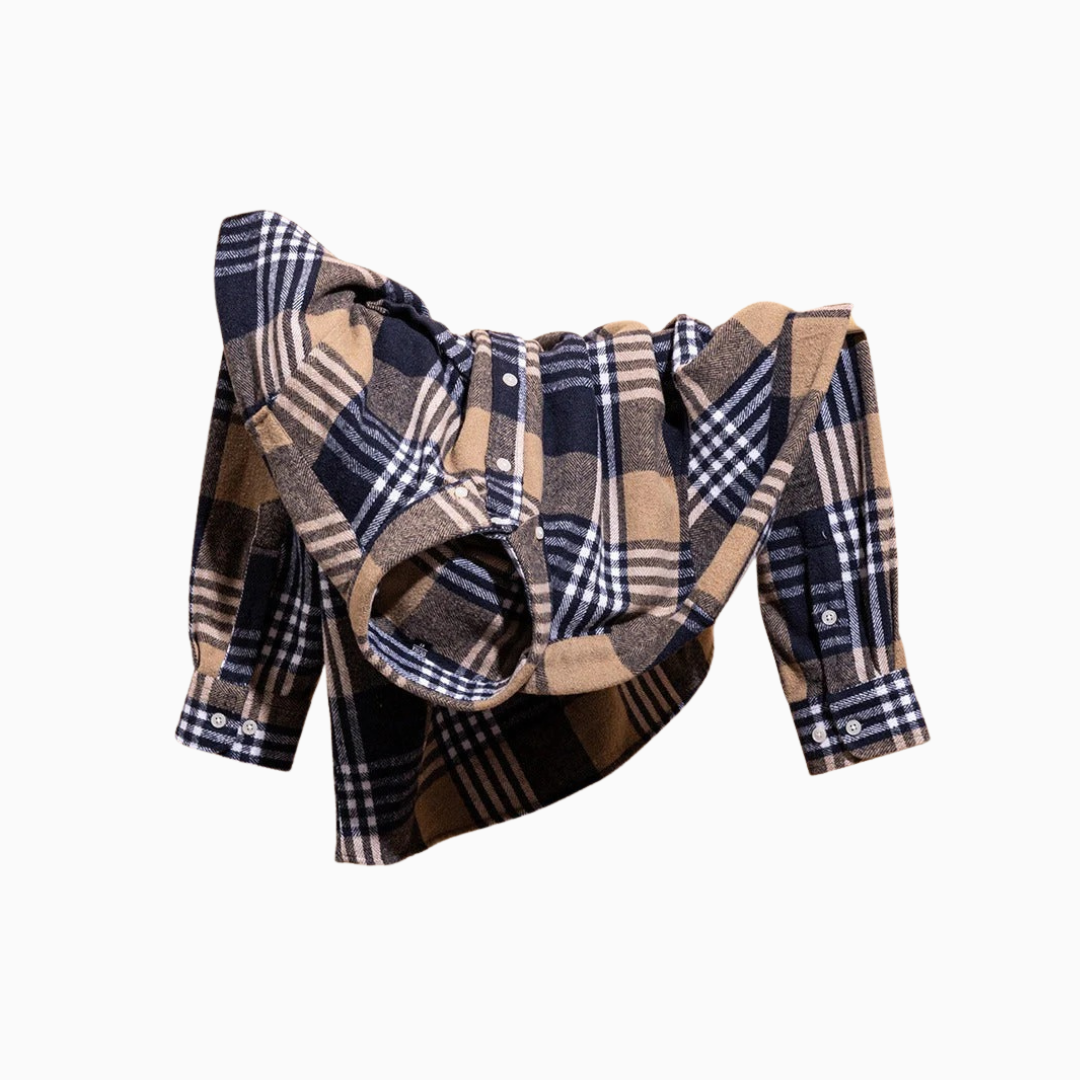 Chemise Homme à Carreaux – Style Flanelle Manches Longues