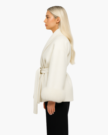 Manteau femme à ceinture - coupe ample avec manches élégantes