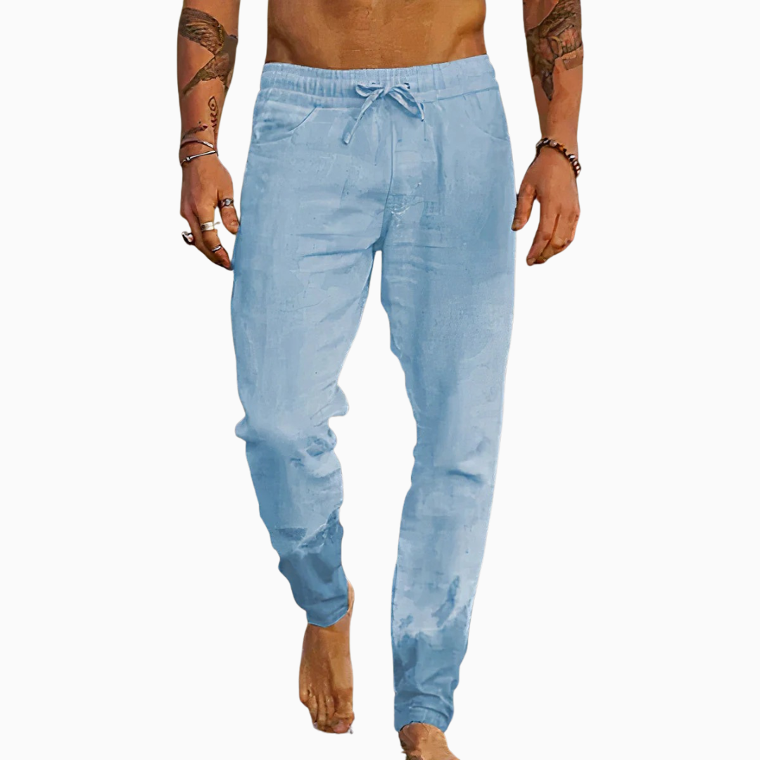Milan pantalon homme confortable en lin avec cordon style décontracté été