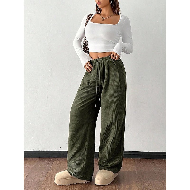 Pantalon Large Femme Taille Haute Noir – Jambe Ample Élégante | Milana Pantalon Palazzo