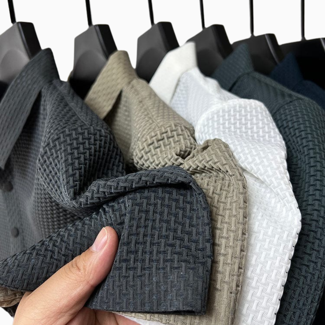Polo Homme Texturé – Maille Respirante Coupe Moderne | Élégant & Raffiné
