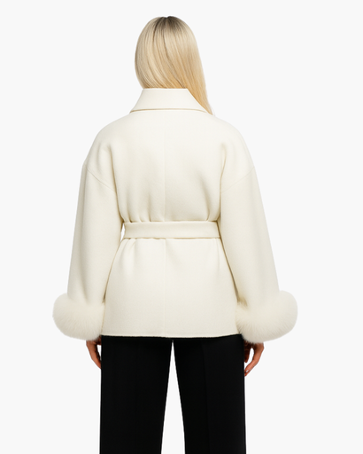 Manteau femme à ceinture - coupe ample avec manches élégantes