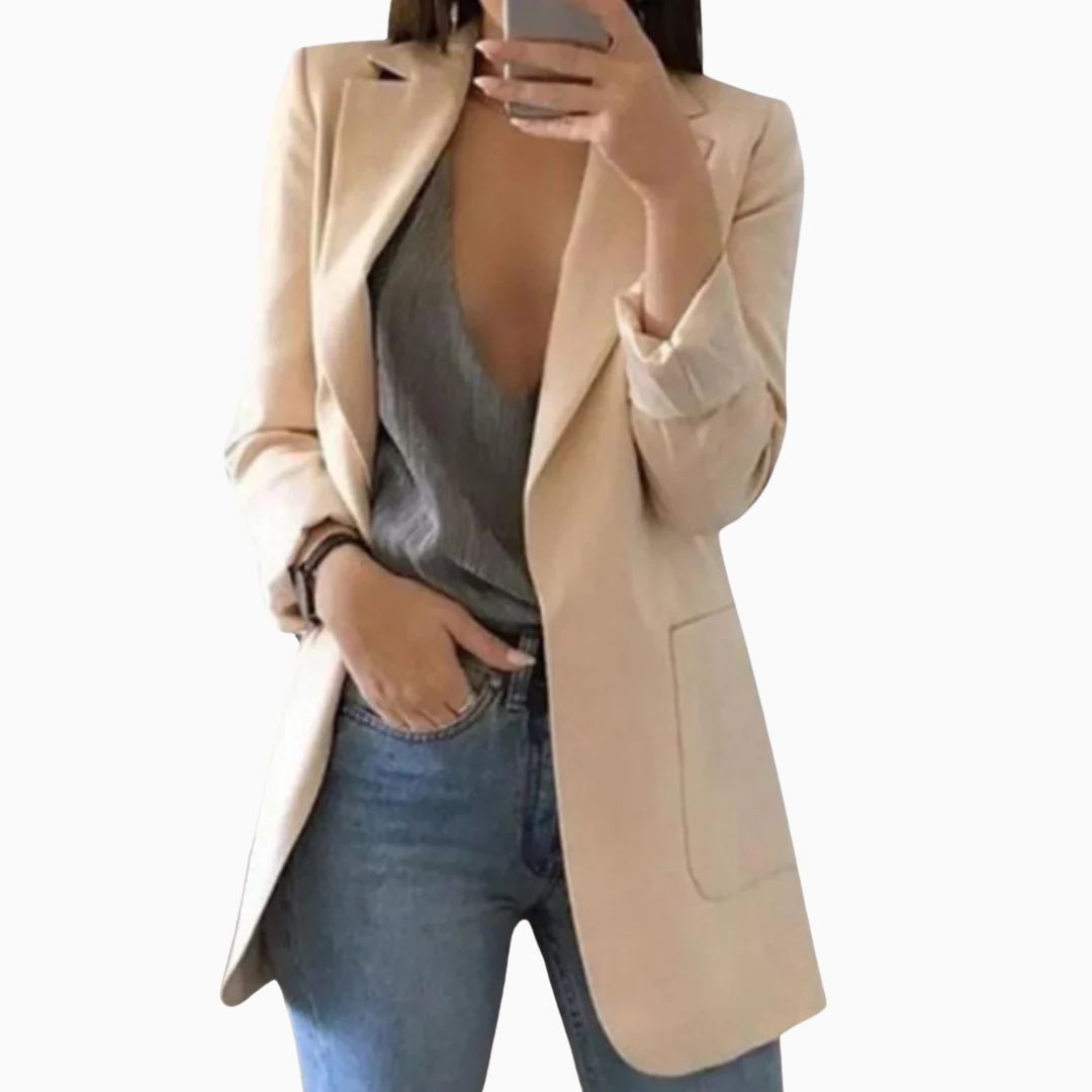 Chiara | Blazer femme coupe longue fluide et élégante pour un style quotidien