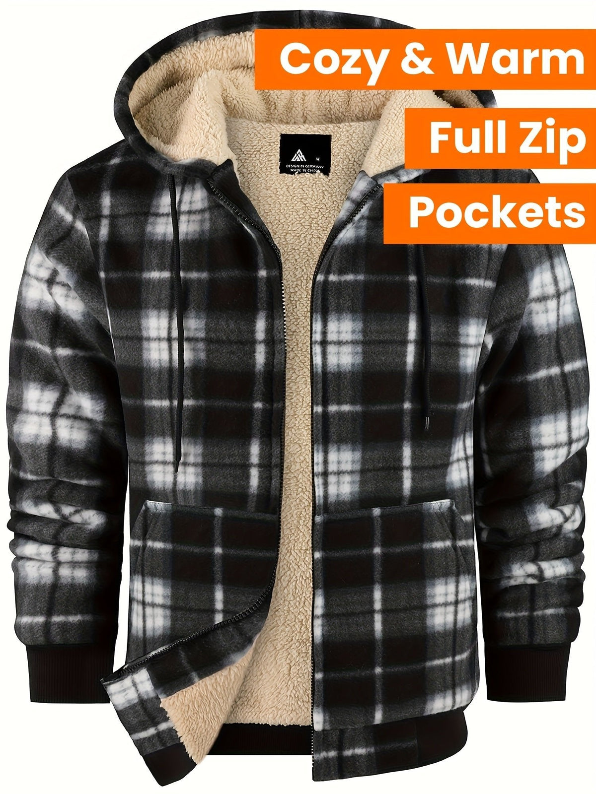 Veste Carreaux Homme Capuche Zippée – Coupe Décontractée | Adriel Lumberjack Automne Hiver