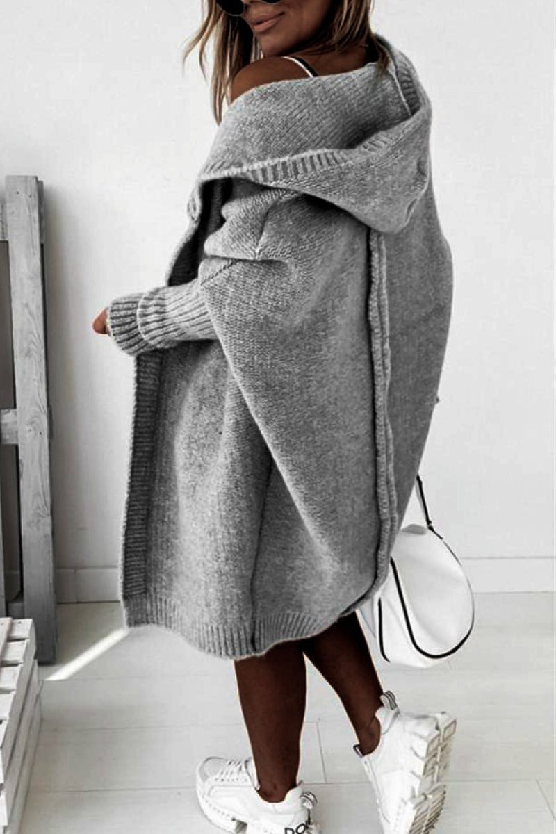 Cardigan Oversize Femme Capuche Maille Douce – Coupe Ample Confort | Nataly Edition Cosy