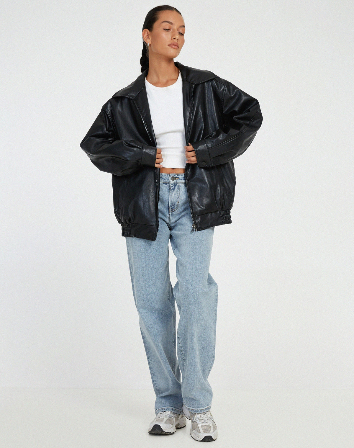 Blouson Femme Bomber Oversize Similicuir – Coupe Décontractée | Style Casual Chic Automne Hiver