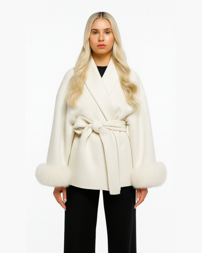Manteau femme à ceinture - coupe ample avec manches élégantes