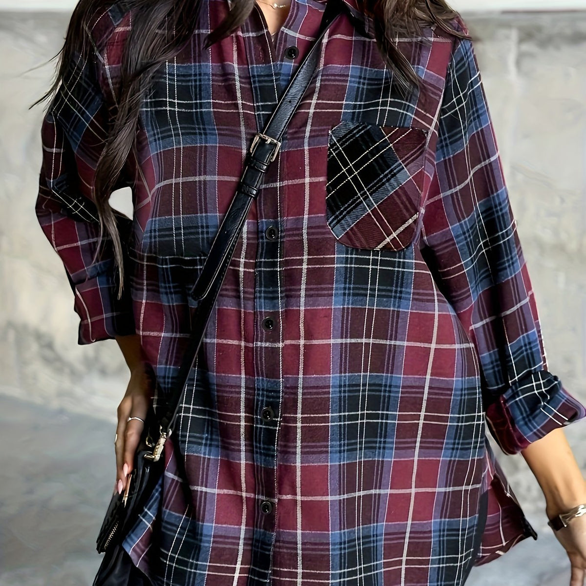 Veste Carreaux Femme Classique – Coupe Décontractée Intemporelle | Caroline Lumberjack Automne