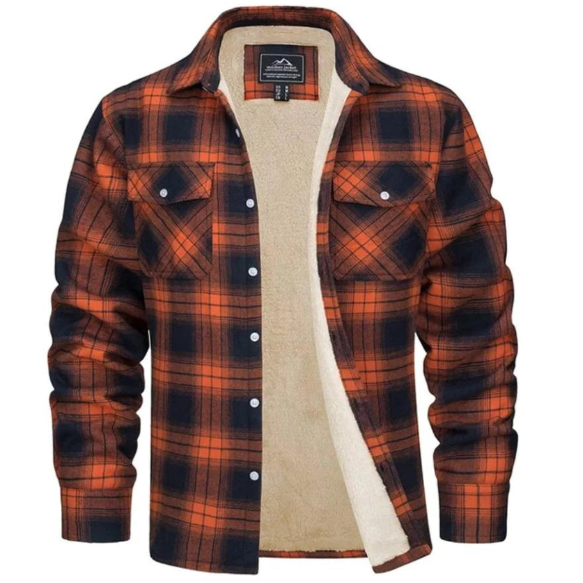 Veste Homme à Carreaux Sherpa – Fermeture Boutonnée Doublure Polaire | Style Casual Hiver