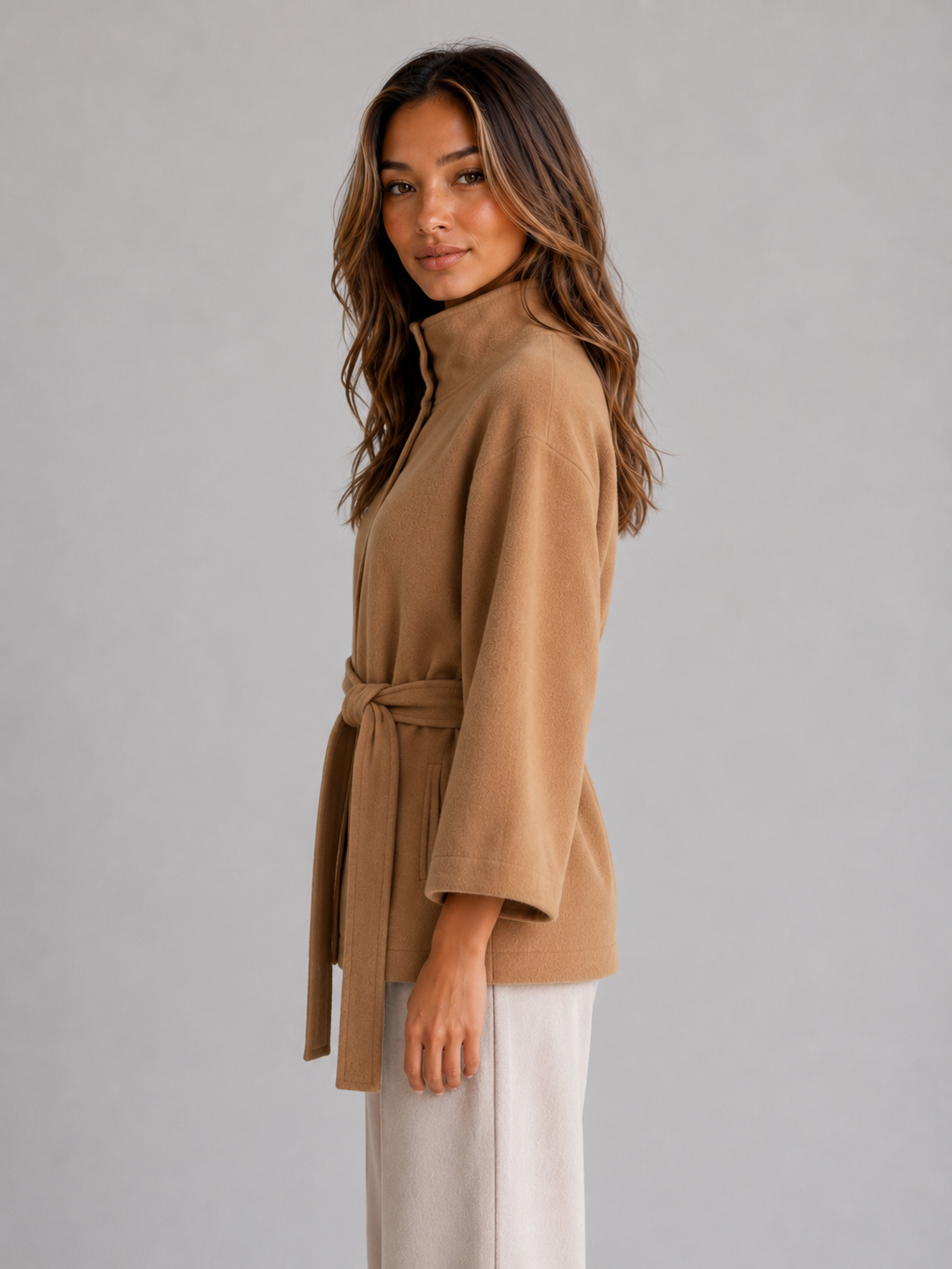 Veste Cape Femme Ceinturée – Coupe Élégante Sans Manches | Style Sophistiqué Automne Hiver