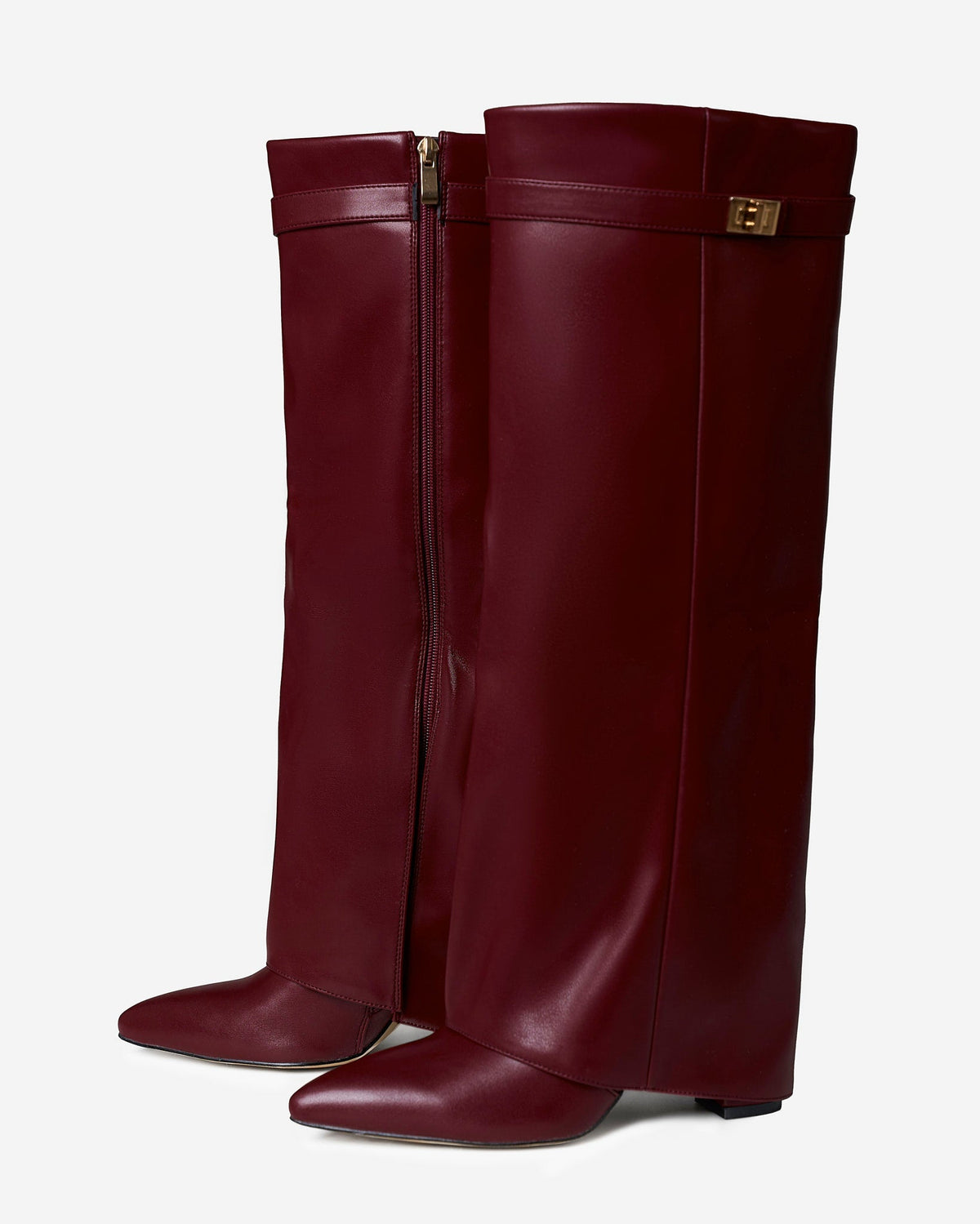 Bottes Hautes Femme Cuir Talon Bloc – Tige Genoux Fermeture Latérale | Lavista Bordeaux