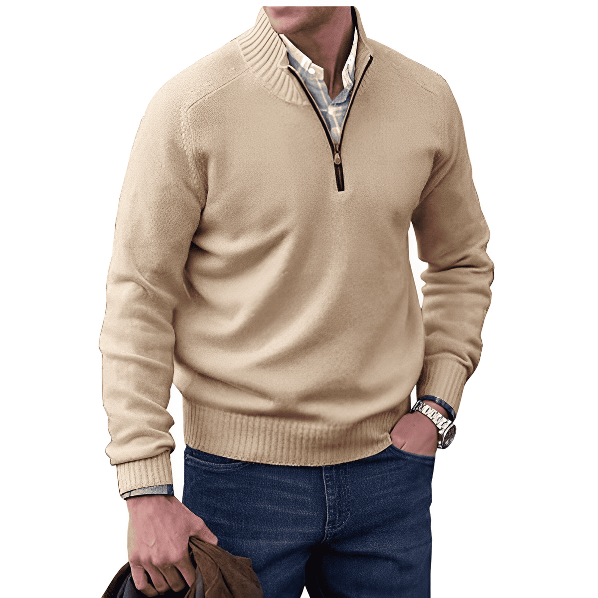 Pull Homme Cachemire – Coupe Classique Manches Longues | Luxe & Confort Hiver