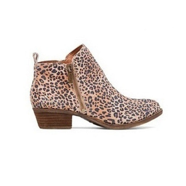 Bottines Femme Talon Bloc – Tige Aspect Cuir Bout Carré | Élégance & Confort Automne Hiver