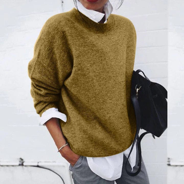 Pull Femme Cachemire – Coupe Ample Manches Longues Doux & Chaud | Style Élégant Automne Hiver