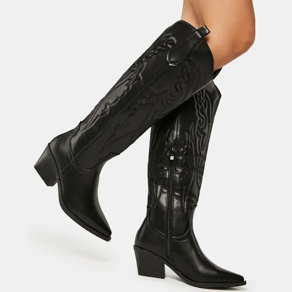 Félicie | bottes cowboy femme avec broderie et talon