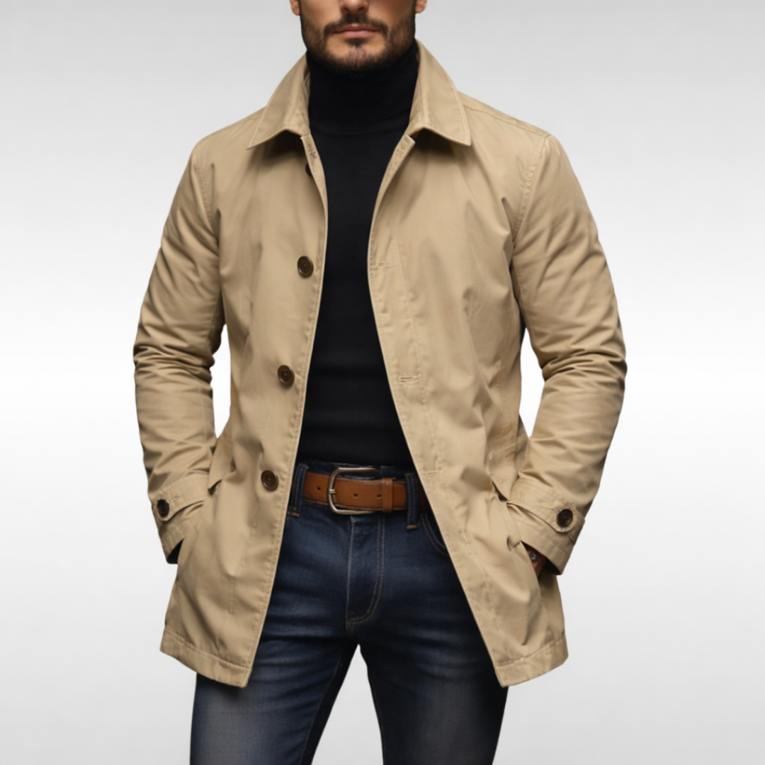 Veste Homme Col Revers Multi-Poches – Blouson Mi-Saison Boutonné Coupe Ample | Style Urbain Casual